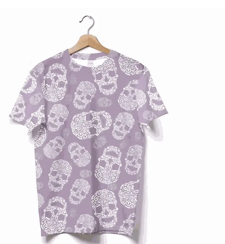 Lavender Colored Printed Men's T-Shirt