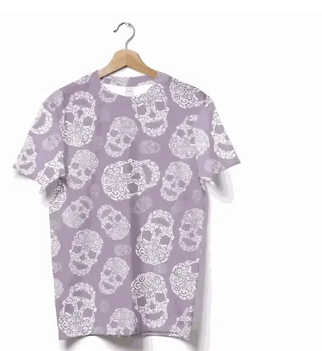 Lavender Colored Printed Men's T-Shirt